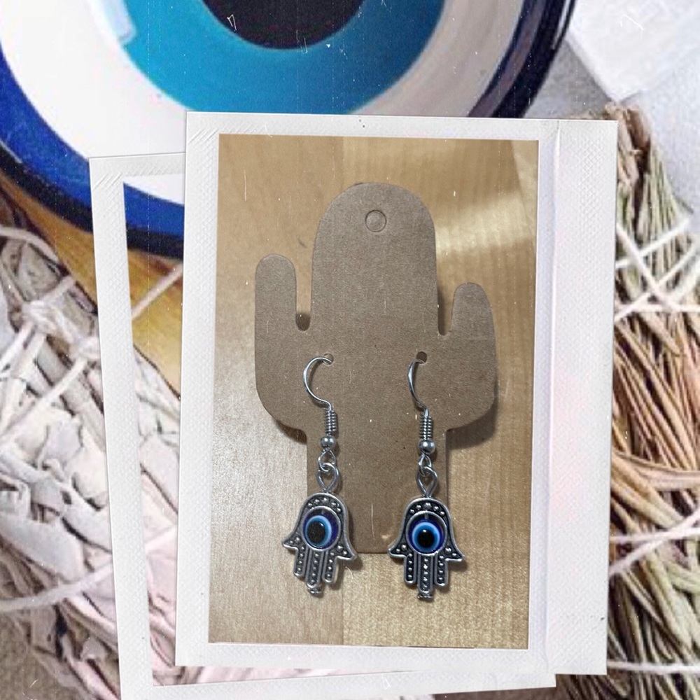 Evil eye stainless steel earrings